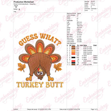 Thanksgiving Guess What Turkey Butt Embroidery Design