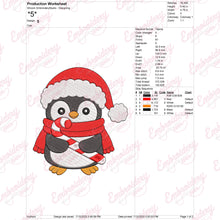 Christmas Penguin In Santa Hat Embroidery Design