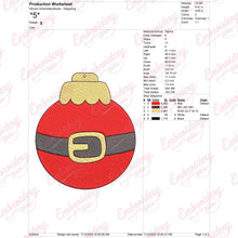 Santa's Belly Bauble Christmas Embroidery Design