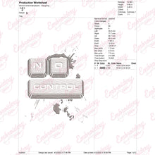 No Control Funny Gaming Embroidery Design