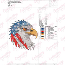 American Eagle With Flag Embroidery Design