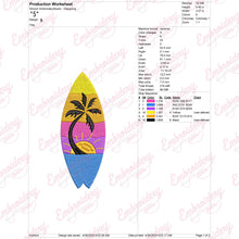 Retro Surfboard Embroidery Design