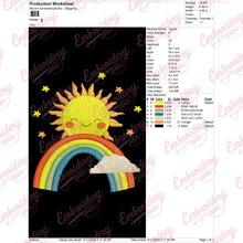 Rainbow Dreams With Smiling Sun Embroidery Design