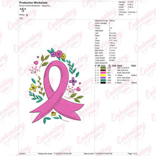 Floral Breast Cancer Awareness Embroidery Design