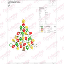 Festive Christmas Tree with Lights Free Digital Machine Embroidery Design for Gifts, Holiday Decorations | Free & Instant Download