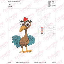 Chicken With Big Brown Eyes Embroidery Design