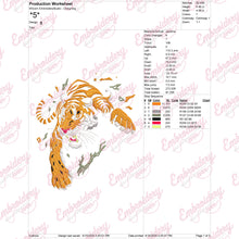 Leaping Tiger Embroidery Design