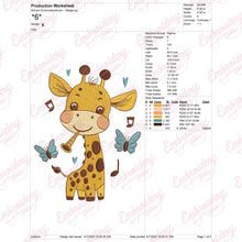 Cute Baby Giraffe Machine Embroidery Design