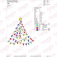 Festive Christmas Tree Lights Embroidery Design