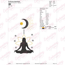 Moon Yoga Embroidery Design