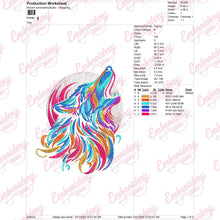 Colorful And Stylized Wolf Embroidery Design