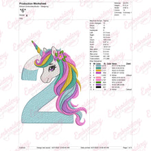 Unicorn Number 2nd Birthday Embroidery Design