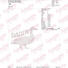 Daddy Duck Embroidery Design