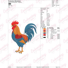 Colorful Rooster Machine Embroidery Design