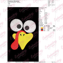 Thanksgiving Turkey Face Embroidery Design