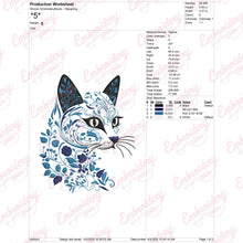Botanical Cat Embroidery Design
