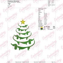 Dachshund Dog Christmas Tree Embroidery Design