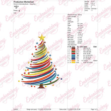 Colorful Christmas Tree Embroidery Design