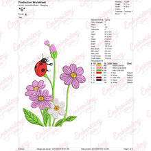 Garden Ladybug Embroidery Design