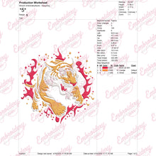 Tiger Splash Embroidery Design