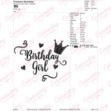 Birthday Girl Embroidery Design