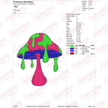 Colorful Mashroom Embroidery Design