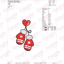 Christmas Santa Claus Hand Gloves Embroidery Design