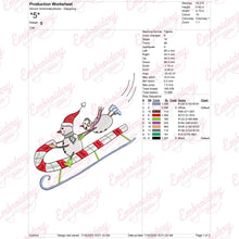 Christmas Snowman Sledding Embroidery Design