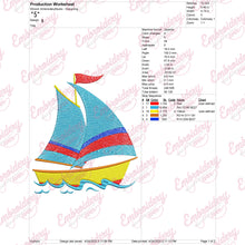 Sailing Boat Machine Embroidery Design