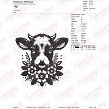 Cow With Flowers Embroidery Design