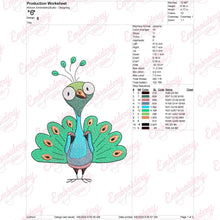 Cute Peacock Bird Embroidery Design