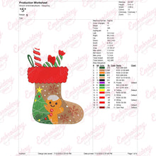 Christmas Sock And Gingerbread Embroidery Design