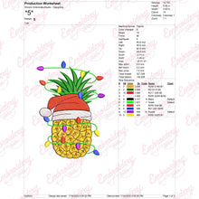 Christmas Pineapple Embroidery Design