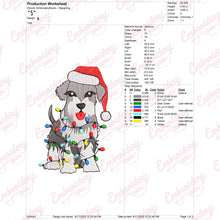 Christmas Santa Schnauzer Dog Free Digital Machine Embroidery Design for Gifts, Holiday Decorations | Free & Instant Download