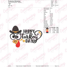Happy Turkey Day Embroidery Design