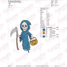 Halloween Grim Reaper Embroidery Design