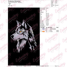 White Wolf Head Embroidery Design