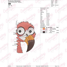 Happy Pink Flamingo Bird Embroidery Design