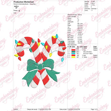 Christmas Candy Canes Embroidery Design