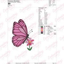 Butterfly on Flower Embroidery Design