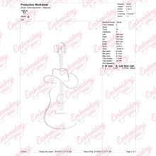 Country Music Guitar Linart Embroidery Design