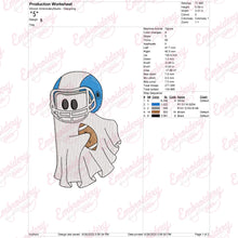Football Ghost Halloween Embroidery Design