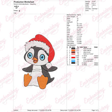 Baby Penguin In Santa Hat Embroidery Design