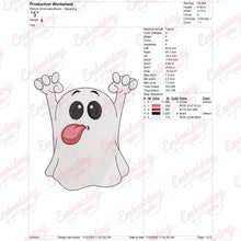 Cute Cartoon Ghost Halloween Embroidery Design