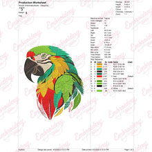 Macaw Parrot Machine Embroidery Design