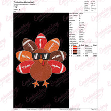 Thanksgiving Turkey Football Machine Embroidery Design
