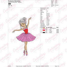 Cute Girl Ballet Dance Embroidery Design