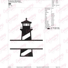 Lighthouse Split Name Frame Embroidery Design