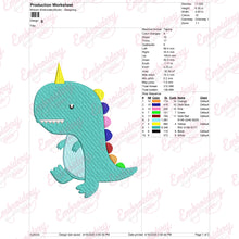 Cute Dinocorn Embroidery Design