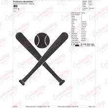 Baseball Bat Embroidery Design